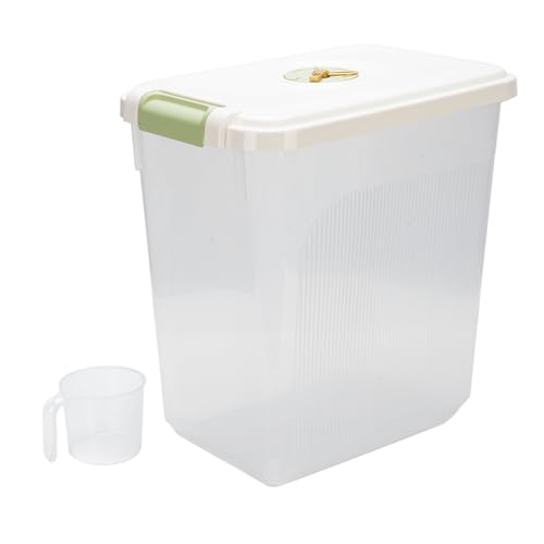Reis-Aufbewahrungsbehälter, feuchtigkeitsbeständig, luftdicht, verdickt, PP-Mülleimer mit Deckel, effiziente Abdichtung für die Küche (transparent, 30 kg) von NinGYiYan