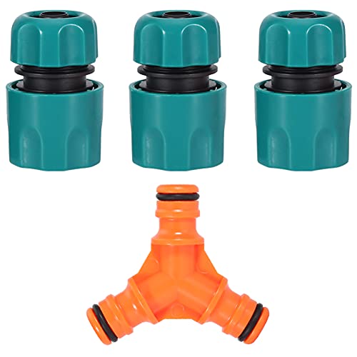 Y-förmig, für 3-Wege-Schlauchverbinder-Verteiler, Garten-Wasserverteiler, Gartengebrauch (T-Schnuller + 3 4-Brauen-Anschlüsse) von NinGYiYan