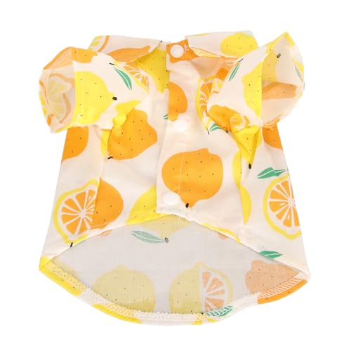 Zitronendruckhund Sommerhemden - atmungsaktiver Cooler hawaiianischer Stil für kleine bis mittlere Welpen und Katzen (XL) von NinGYiYan