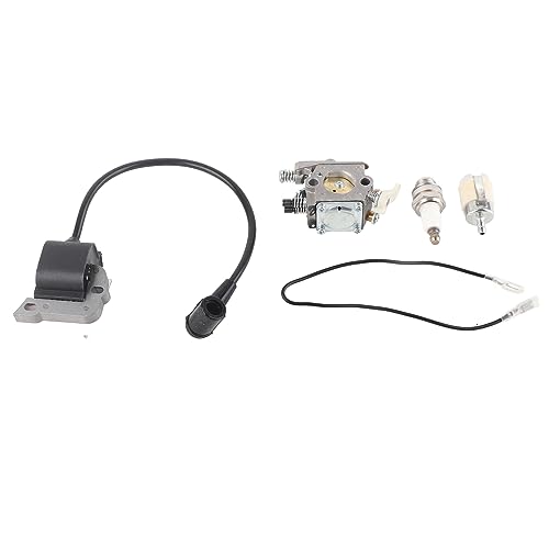 für Husqvarna, für Vergaser Zündspule Zündkerzenfilter Kit, 503281504 Ersatz, für 50 51 55 Kettensäge von NinGYiYan