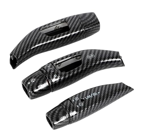 NinWelly jfqm Passend for Mercedes Benz ABCES GLC CLA GLA GLE GLS CLS GLK ML-Klasse W205 W213 W212 W176 W204 Auto-Schalthebel-Wischerstangen-Trim-Abdeckung (Color : Carbon Fiber) von NinWelly