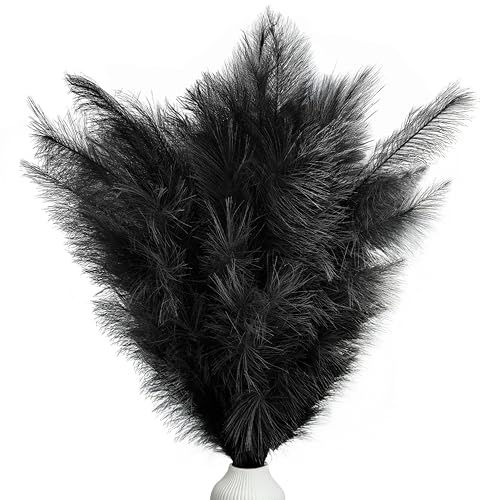 Pampasgras künstlich, groß, Farbe schwarz, 5 Stiele, 100 cm Länge, künstliches Pampasgras Wohnzimmer, Trockenblumen für Schlafzimmer, Hochzeit, Boho Deko Pampasgras künstlich, groß, Farbe schwarz, 5 Stiele, 100 cm Länge, künstliches Pampasgras Wohnzimmer, Trockenblumen für Schlafzimmer, Hochzeit, Boho Deko von Nina-Maria's Deko Gold