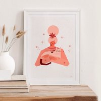 Fineart A4 Kunstdruck „Mädchen Mit Katze", Print, Illustration, Art, Mädchenzimmer Dekor, Wanddekor Kinderzimmer, Mädchen Poster, Geschenk von NinaClausonetArt