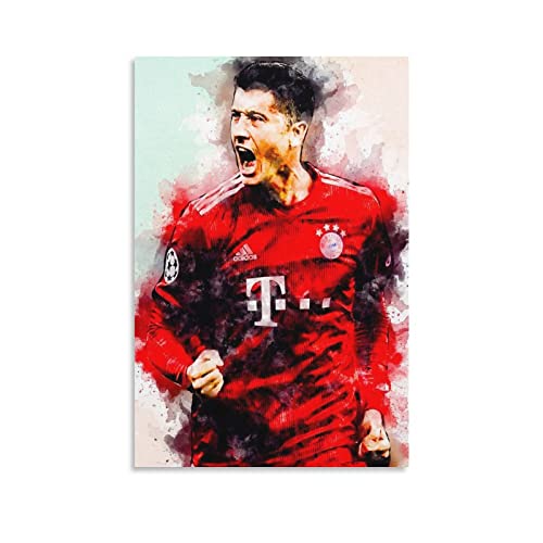 LEWANDOWSKI-beliebte Fußballspieler-Heimdekoration, Poster, Wandkunst, Bilddruck, dekoratives Gemälde, 40 x 60 cm von Ninainai