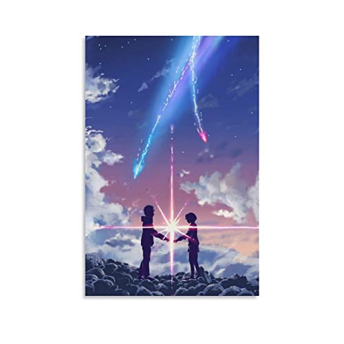 Ninainai Cartoon-Poster, Anime, Ihren Namen, Kimi No Nawa, Kunstwerke, Leinwand, Poster, Wandkunstdrucke, Zuhause, moderne Dekoration, 40 x 60 cm von Ninainai