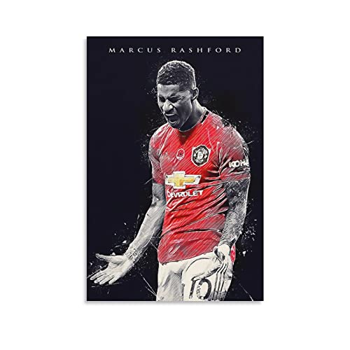 Ninainai Kunstdruck auf Leinwand, Motiv: Fußball-Legenden Marcus Rashford, 40 x 60 cm von Ninainai