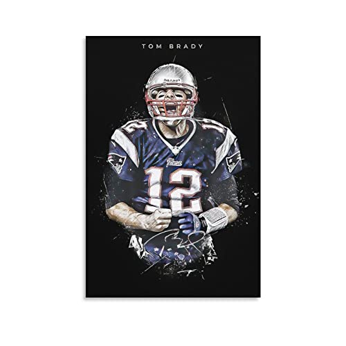 Tom Brady Berühmter Fußballspieler New England Patriots Tom Brady Sportposter 8 Kunstposter Leinwand Gemälde Dekor Wanddruck Foto Zuhause Modern Dekorative Poster 60 x 90 cm von Ninainai