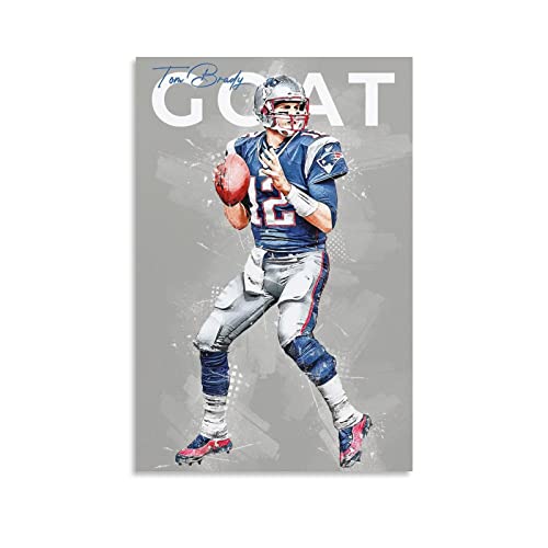 Tom Brady Berühmter Fußballspieler New England Patriots Tom Brady Sportposter 9 Gemälde auf Leinwand Wandkunst Poster Scrollbild Bild Druck Wanddekoration Heimposter 40 x 60 cm von Ninainai