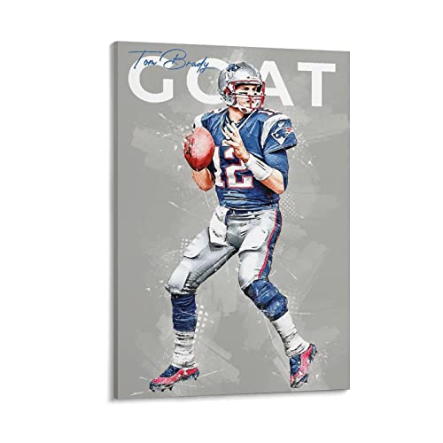 Tom Brady Berühmter Fußballspieler New England Patriots Tom Brady Sportposter 9 Wandkunst Bild Malerei Poster Leinwanddruck Poster Kunstwerke Raumdekoration 20 x 30 cm von Ninainai
