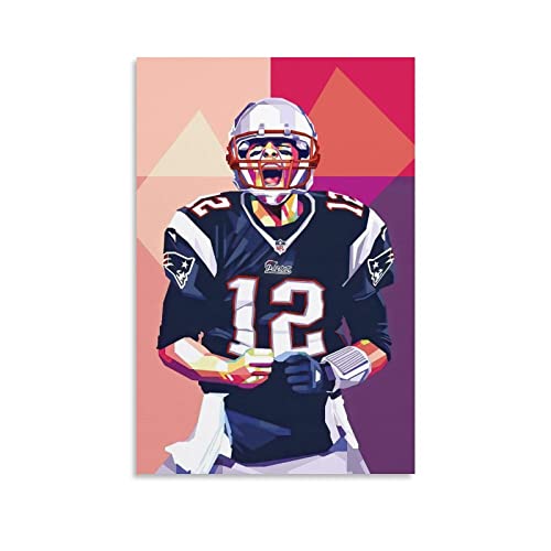 Tom Brady berühmter Fußballspieler New England Patriots Tom Brady Sportposter 11 Druck Fotokunst Malerei Leinwand Poster Home Modern Decor Poster 50 x 75 cm von Ninainai