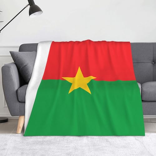 Ninainaid Bedruckte Decke mit Burkina-Flagge, weich und leicht, plüschig und flauschig, luxuriös und bequem, Herbstdecke, Heimdekorationsgeschenk. von Ninainaid