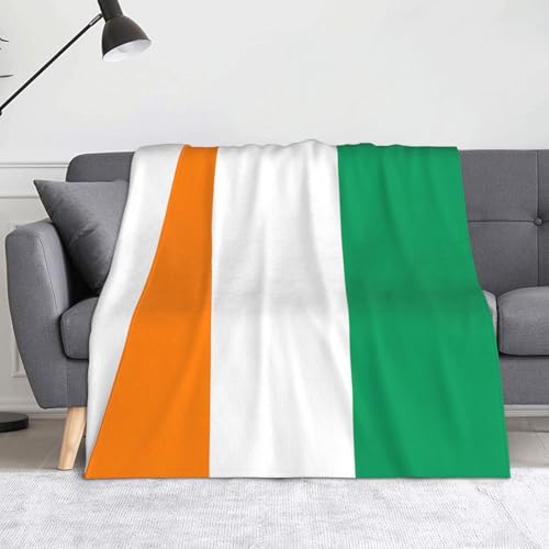 Ninainaid Bedruckte Decke mit Flagge der Elfenbeinküste, weich und leicht, plüschig und flauschig, luxuriös und bequem, Herbstdecke, Heimdekorationsgeschenk. von Ninainaid