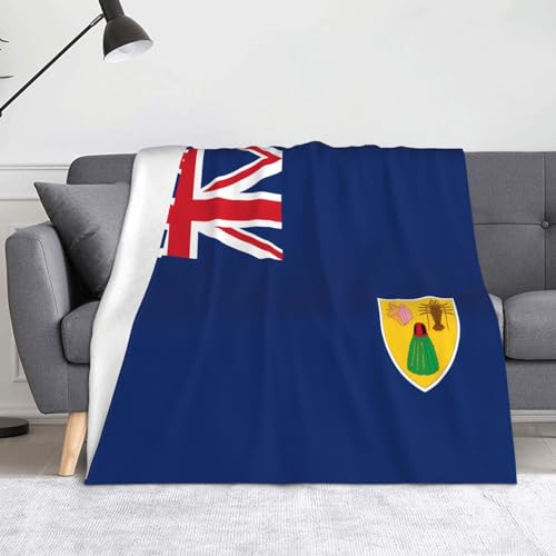 Ninainaid Bedruckte Decke mit Flagge der Türken- und Caicosinseln, weich und leicht, plüschig und flauschig, luxuriös und bequem, Herbstdecke, Heimdekorationsgeschenk. von Ninainaid