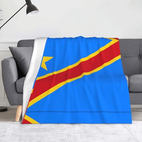 Ninainaid Bedruckte Decke mit Flagge des Kongo, weich und leicht, plüschig und flauschig, luxuriös und bequem, Herbstdecke, Heimdekorationsgeschenk. von Ninainaid