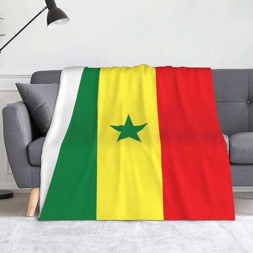 Ninainaid Bedruckte Decke mit Flagge des Senegals, weich und leicht, plüschig und flauschig, luxuriös und bequem, Herbstdecke, Heimdekorationsgeschenk. von Ninainaid