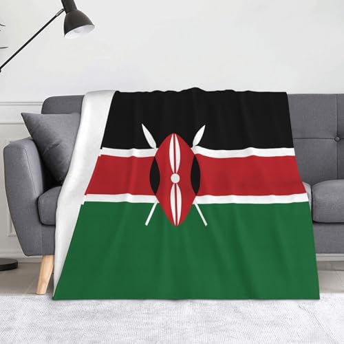 Ninainaid Bedruckte Decke mit Flagge von Kenia, weich und leicht, plüschig und flauschig, luxuriös und bequem, Herbstdecke, Heimdekorationsgeschenk. von Ninainaid