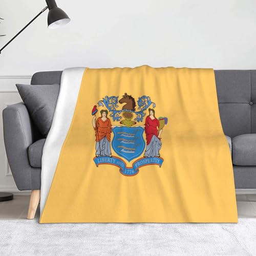 Ninainaid Bedruckte Decke mit Flagge von New Jersey, weich und leicht, plüschig und flauschig, luxuriös und bequem, Herbstdecke, Heimdekorationsgeschenk. von Ninainaid