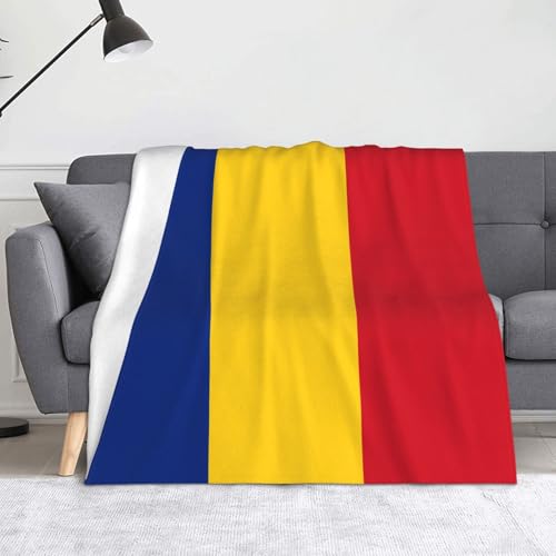 Ninainaid Bedruckte Decke mit Flagge von Rumänien, weich und leicht, plüschig und flauschig, luxuriös und bequem, Herbstdecke, Heimdekorationsgeschenk. von Ninainaid