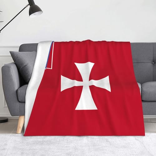 Ninainaid Bedruckte Decke mit Flagge von Wallis und Futuna-Inseln. Weich und leicht, plüschig und flauschig, luxuriös und bequem, Herbstdecke, Heimdekorationsgeschenk. von Ninainaid