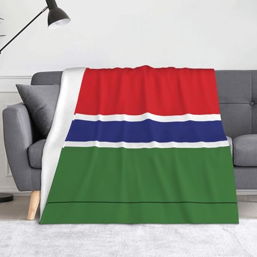 Ninainaid Bedruckte Decke mit Gambia-Flagge, weich und leicht, plüschig und flauschig, luxuriös und bequem, Herbstdecke, Heimdekorationsgeschenk. von Ninainaid