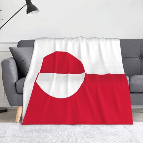 Ninainaid Bedruckte Decke mit Grönland-Flagge, weich und leicht, plüschig und flauschig, luxuriös und bequem, Herbstdecke, Heimdekorationsgeschenk. von Ninainaid