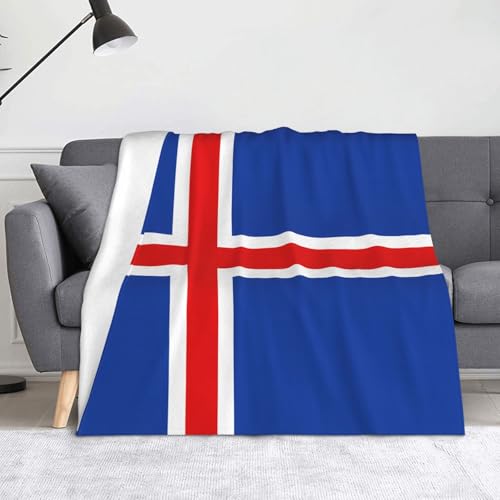 Ninainaid Bedruckte Decke mit Island-Flagge, weich und leicht, plüschig und flauschig, luxuriös und bequem, Herbstdecke, Heimdekorationsgeschenk. von Ninainaid