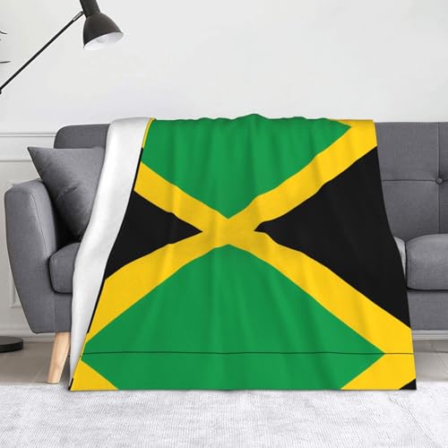 Ninainaid Bedruckte Decke mit Jamaika-Flagge, weich und leicht, plüschig und flauschig, luxuriös und bequem, Herbstdecke, Heimdekorationsgeschenk. von Ninainaid