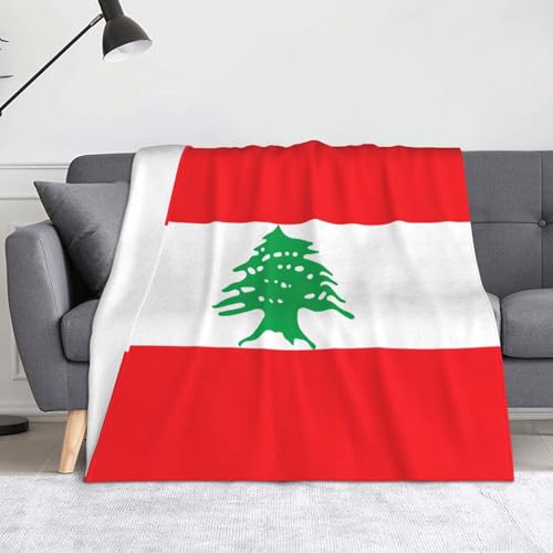 Ninainaid Bedruckte Decke mit Libanon-Flagge, weich und leicht, plüschig und flauschig, luxuriös und bequem, Herbstdecke, Heimdekorationsgeschenk. von Ninainaid