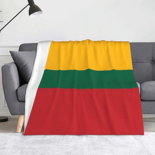 Ninainaid Bedruckte Decke mit Litauen-Flagge, weich und leicht, plüschig und flauschig, luxuriös und bequem, Herbstdecke, Heimdekorationsgeschenk. von Ninainaid
