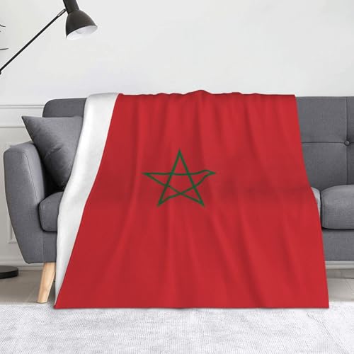 Ninainaid Bedruckte Decke mit Marokko-Flagge, weich und leicht, plüschig und flauschig, luxuriös und bequem, Herbstdecke, Heimdekorationsgeschenk. von Ninainaid