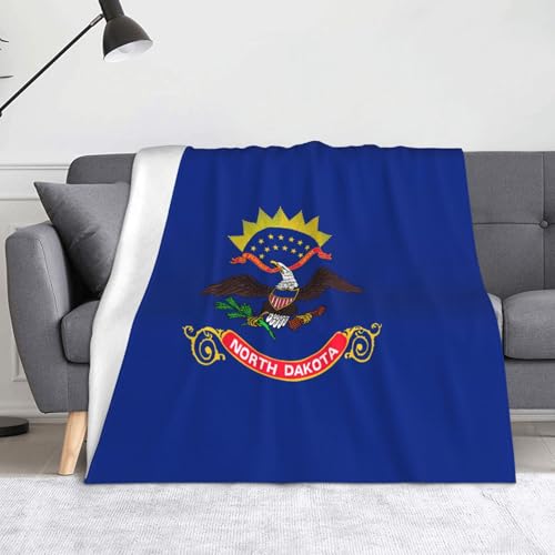 Ninainaid Bedruckte Decke mit Nord-Dakota-Flagge, weich und leicht, plüschig und flauschig, luxuriös und bequem, Herbstdecke, Heimdekorationsgeschenk. von Ninainaid