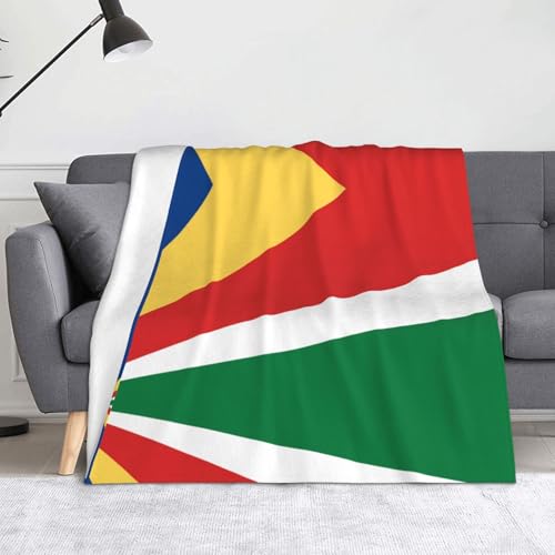 Ninainaid Bedruckte Decke mit Seychellen-Flagge, weich und leicht, plüschig und flauschig, luxuriös und bequem, Herbstdecke, Heimdekorationsgeschenk. von Ninainaid