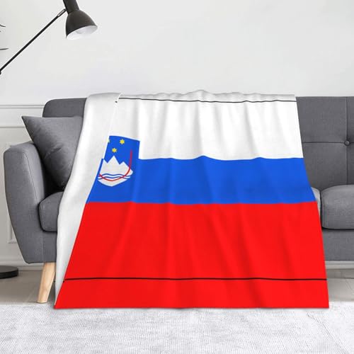 Ninainaid Bedruckte Decke mit Slowenien-Flagge, weich und leicht, plüschig und flauschig, luxuriös und bequem, Herbstdecke, Heimdekorationsgeschenk. von Ninainaid