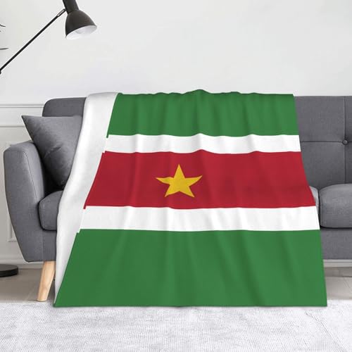 Ninainaid Bedruckte Decke mit Surinam-Flagge, weich und leicht, plüschig und flauschig, luxuriös und bequem, Herbstdecke, Heimdekorationsgeschenk. von Ninainaid