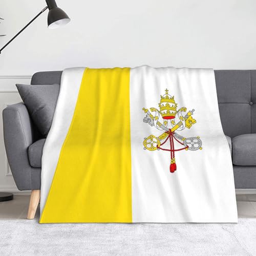 Ninainaid Bedruckte Decke mit Vatikan-Flagge, weich und leicht, plüschig und flauschig, luxuriös und bequem, Herbstdecke, Heimdekorationsgeschenk. von Ninainaid
