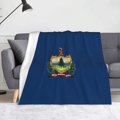 Ninainaid Bedruckte Decke mit Vermont Staatsflagge, weich und leicht, plüschig und flauschig, luxuriös und bequem, Herbstdecke, Heimdekorationsgeschenk. von Ninainaid