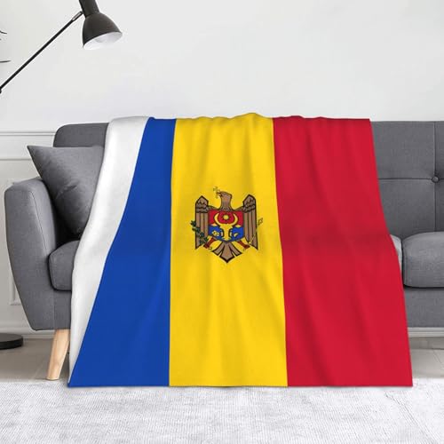 Ninainaid Bedruckte Decke mit der Flagge Moldawiens, weich und leicht, plüschig und flauschig, luxuriös und bequem, Herbstdecke, Heimdekorationsgeschenk. von Ninainaid