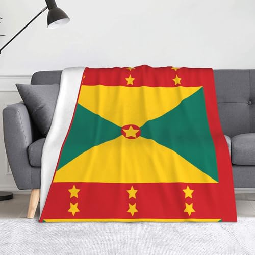 Ninainaid Bedruckte Decke mit der Flagge von Grenada, weich und leicht, plüschig und flauschig, luxuriös und bequem, Herbstdecke, Heimdekorationsgeschenk. von Ninainaid