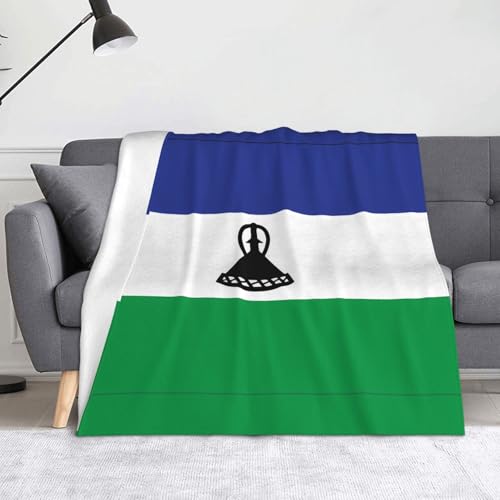 Ninainaid Bedruckte Decke mit der Flagge von Lesotho, weich und leicht, plüschig und flauschig, luxuriös und bequem, Herbstdecke, Heimdekorationsgeschenk. von Ninainaid