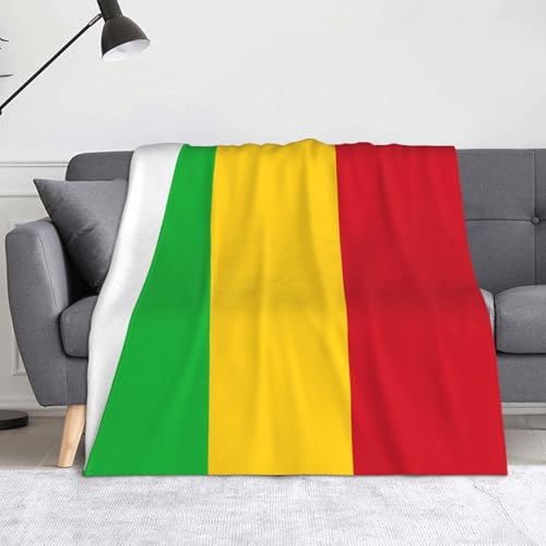 Ninainaid Bedruckte Decke mit der Flagge von Mali, weich und leicht, plüschig und flauschig, luxuriös und bequem, Herbstdecke, Heimdekorationsgeschenk. von Ninainaid