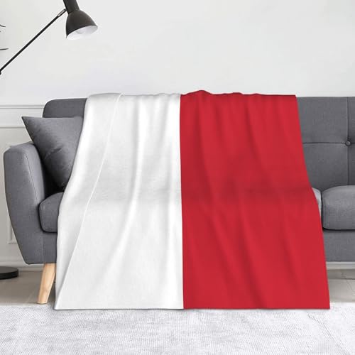 Ninainaid Bedruckte Decke mit der Flagge von Malta, weich und leicht, plüschig und flauschig, luxuriös und bequem, Herbstdecke, Heimdekorationsgeschenk. von Ninainaid