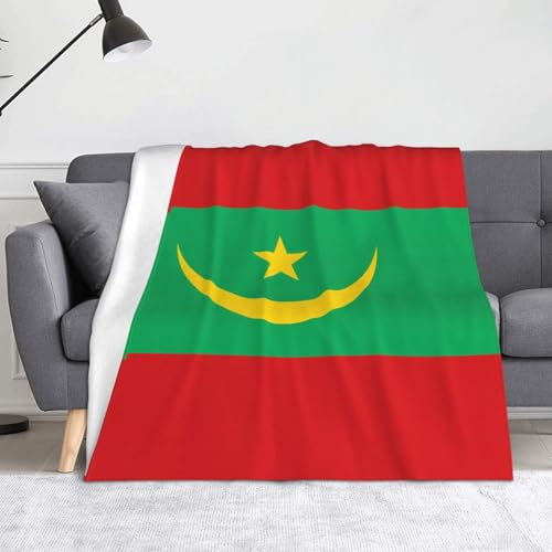 Ninainaid Bedruckte Decke mit der Flagge von Mauretanien, weich und leicht, plüschig und flauschig, luxuriös und bequem, Herbstdecke, Heimdekorationsgeschenk. von Ninainaid