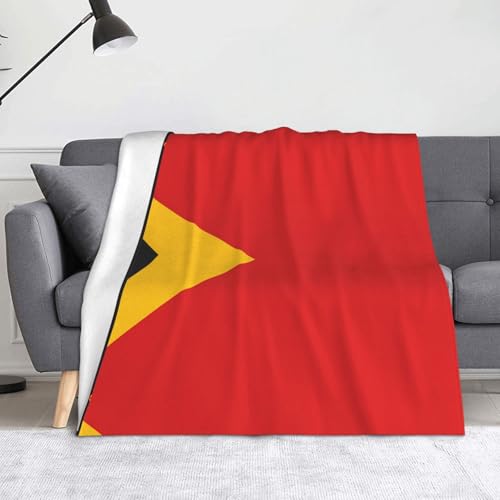 Ninainaid Bedruckte Decke mit der Flagge von Timor, weich und leicht, plüschig und flauschig, luxuriös und bequem, Herbstdecke, Heimdekorationsgeschenk. von Ninainaid