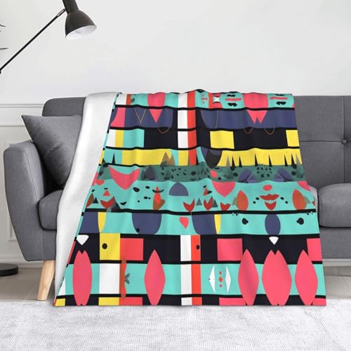 Ninainaid Bedruckte Decke mit geometrischen Mustern, weich und leicht, plüschig und flauschig, luxuriös und bequem, Herbstdecke, Heimdekorationsgeschenk. von Ninainaid