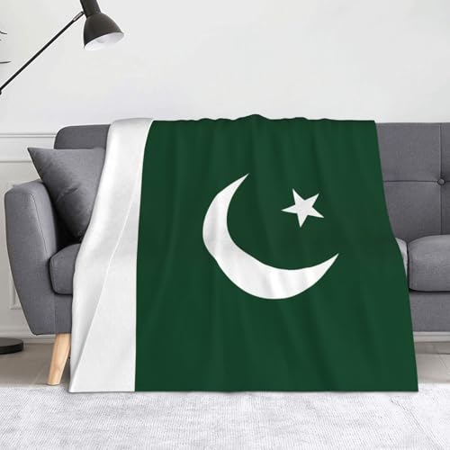 Ninainaid Bedruckte Decke mit pakistanischer Flagge, weich und leicht, plüschig und flauschig, luxuriös und bequem, Herbstdecke, Heimdekorationsgeschenk. von Ninainaid