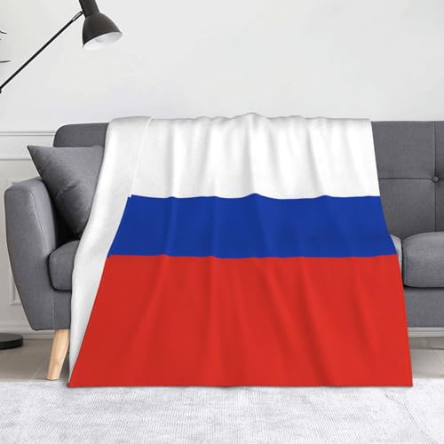 Ninainaid Bedruckte Decke mit russischer Flagge, weich und leicht, plüschig und flauschig, luxuriös und bequem, Herbstdecke, Heimdekorationsgeschenk. von Ninainaid