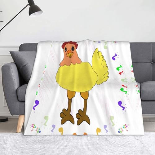 Ninainaid Bedruckte Decke mit singender Henne, weich und leicht, plüschig und flauschig, luxuriös und bequem, Herbstdecke, Heimdekorationsgeschenk. von Ninainaid