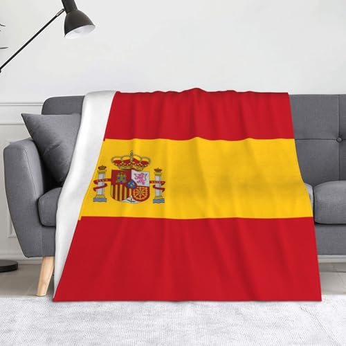 Ninainaid Bedruckte Decke mit spanischer Flagge, weich und leicht, plüschig und flauschig, luxuriös und bequem, Herbstdecke, Heimdekorationsgeschenk. von Ninainaid