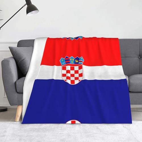 Ninainaid Decke mit Flagge der Republik Kroatien, weich und leicht, plüschig und flauschig, luxuriös und bequem, Herbstdecke, Heimdekorationsgeschenk. von Ninainaid