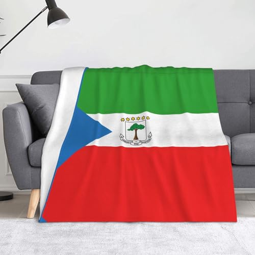 Ninainaid Decke mit Flagge von Äquatorialguinea, weich und leicht, plüschig und flauschig, luxuriös und bequem, Herbstdecke, Heimdekorationsgeschenk. von Ninainaid